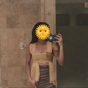 Large silk yellow scarf